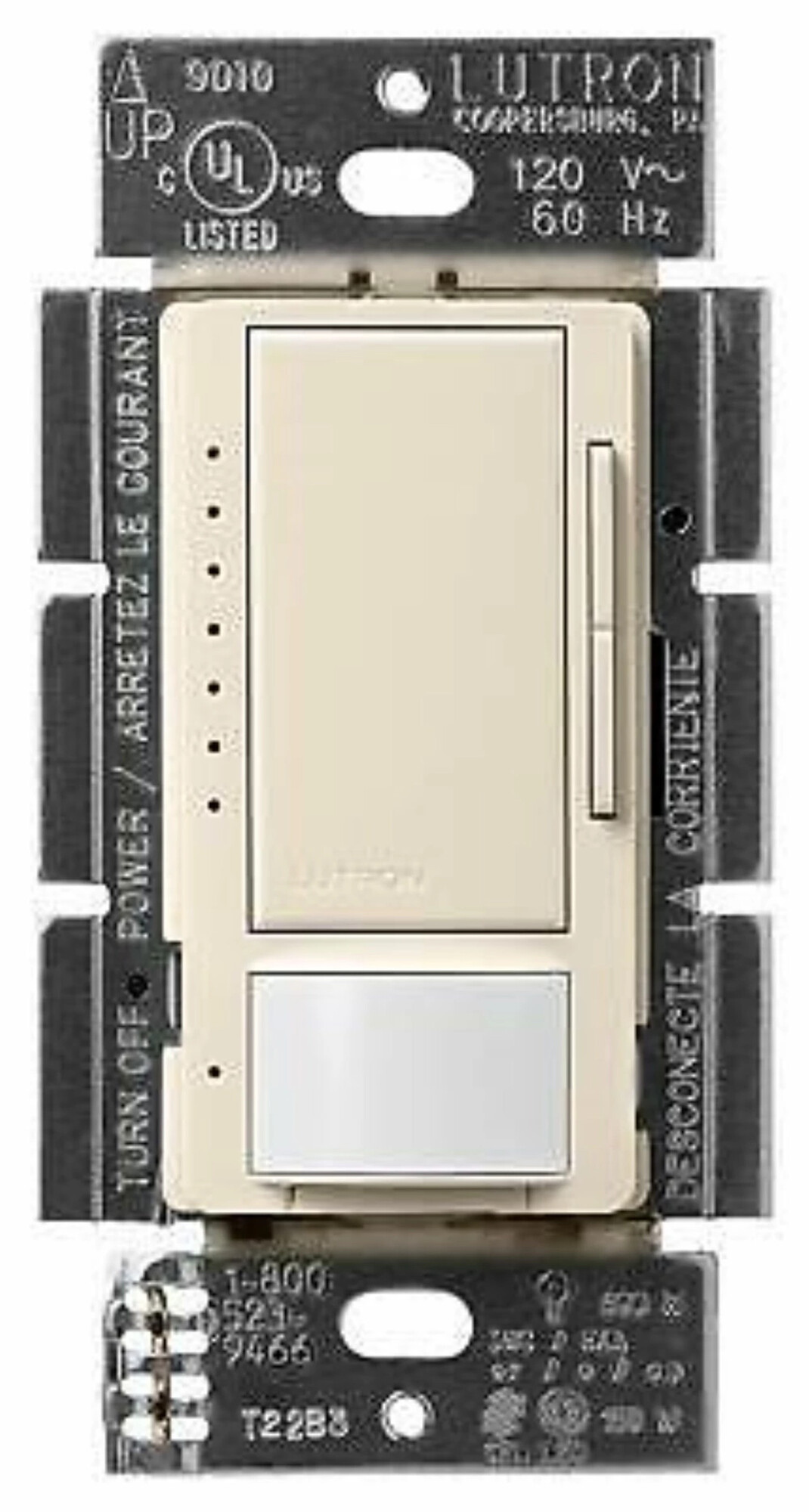 MS-B102-LA Maestro Dual-Tech Motion Sensor Switch, 6 Amp, 120-277V, 1 Pole/3-Way, Neutral Required, Light Almond