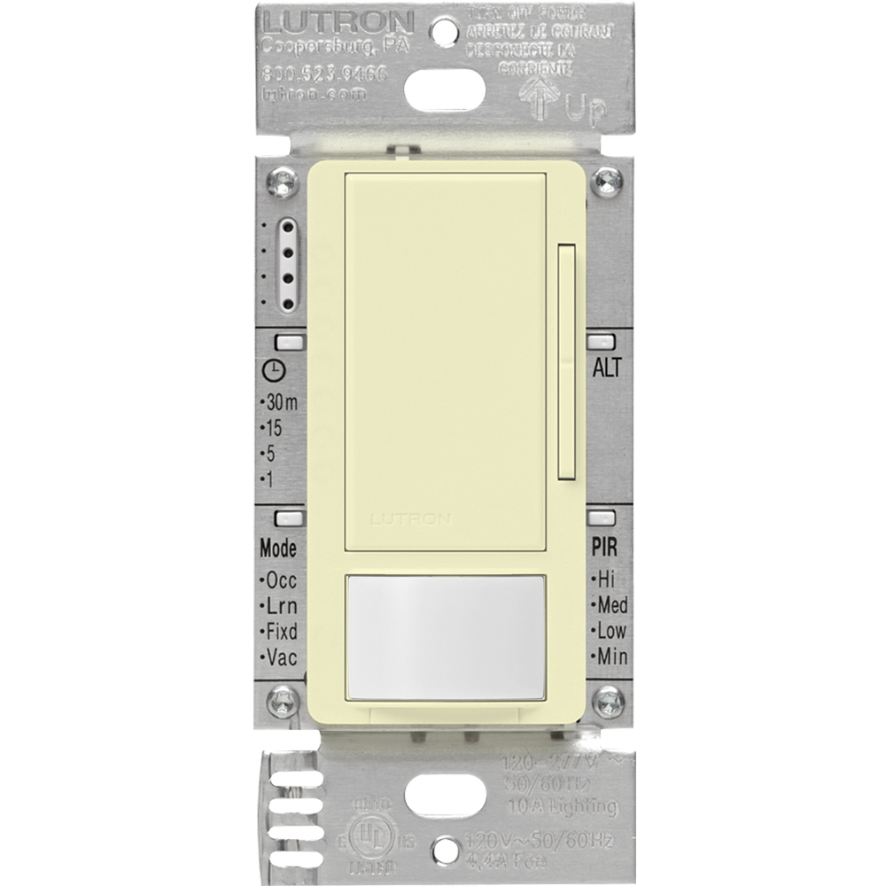 MS-Z101-AL Maestro 0-10V Motion Sensor/Dimmer Switch, Neutral Optional, 8 Amp, 120-277V, 1 Pole/Multi-Location, Almond