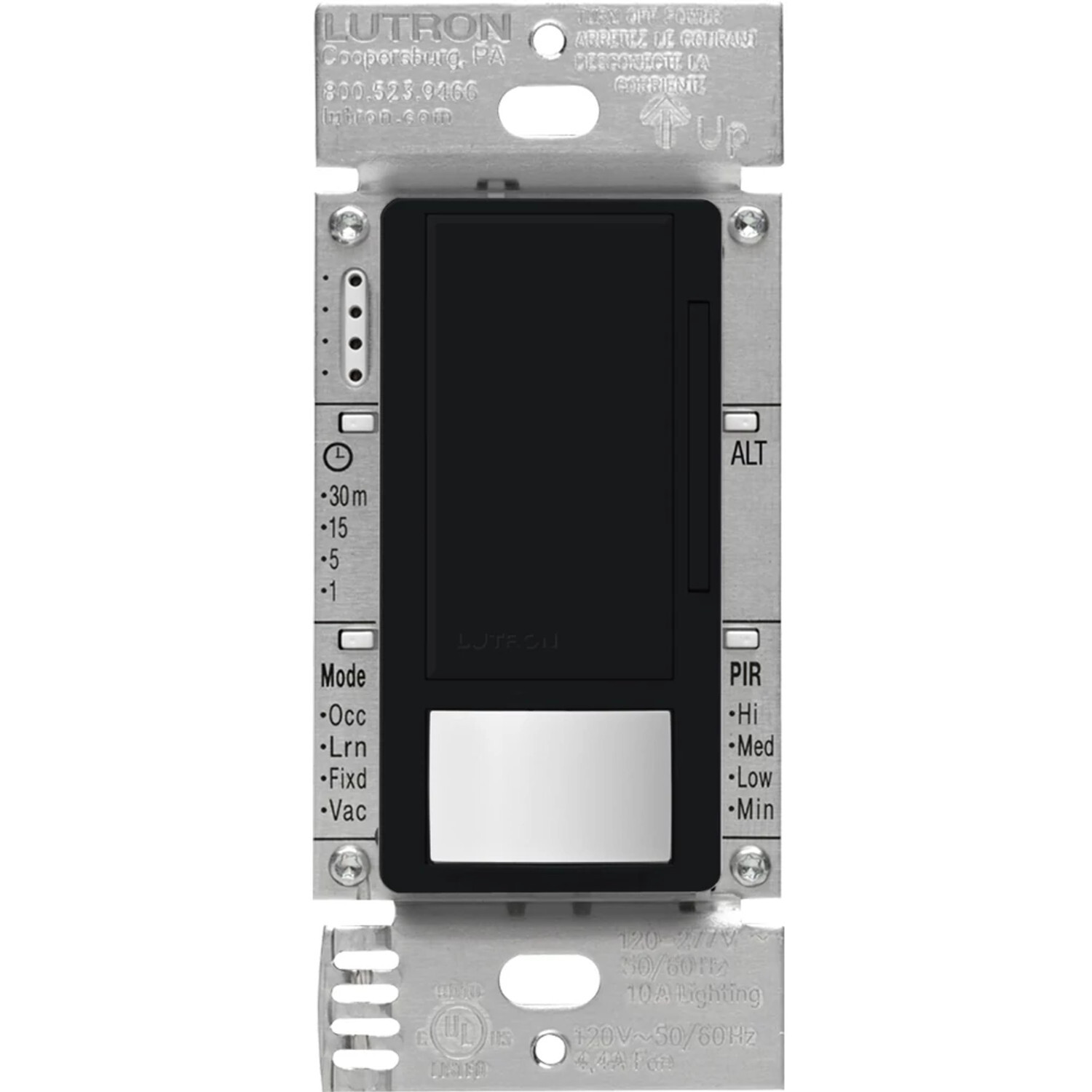 MS-Z101-BL Maestro 0-10V Motion Sensor/Dimmer Switch, Neutral Optional, 8 Amp, 120-277V, 1 Pole/Multi-Location, Black