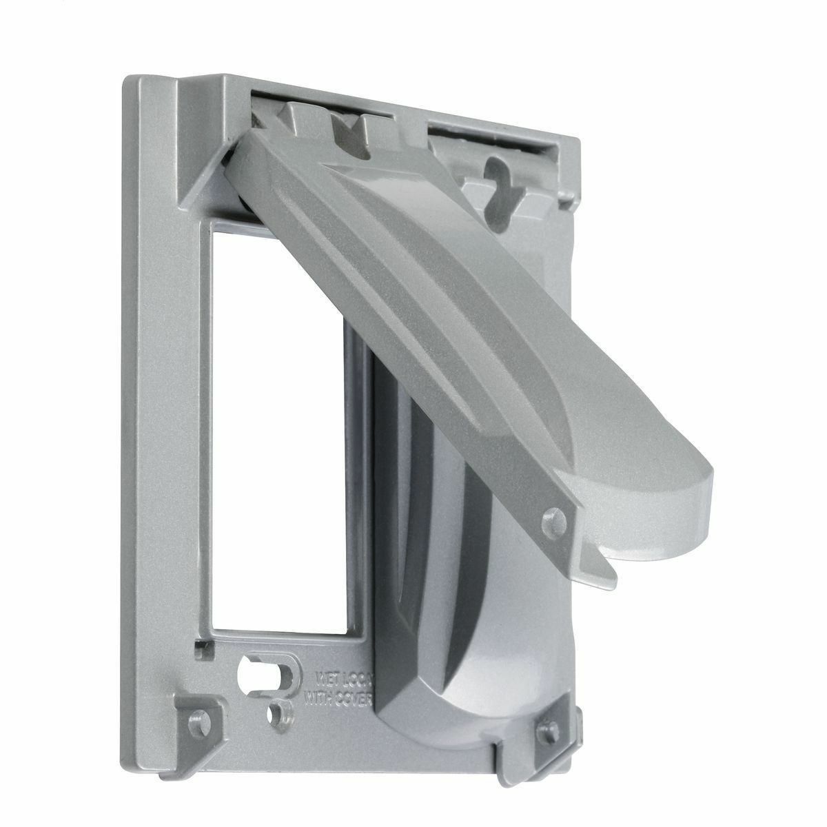 MX2050S Weatherproof Cover, 1-1/4 in L x 4.69 in W, Flip/Snap Cover, Die Cast Aluminum