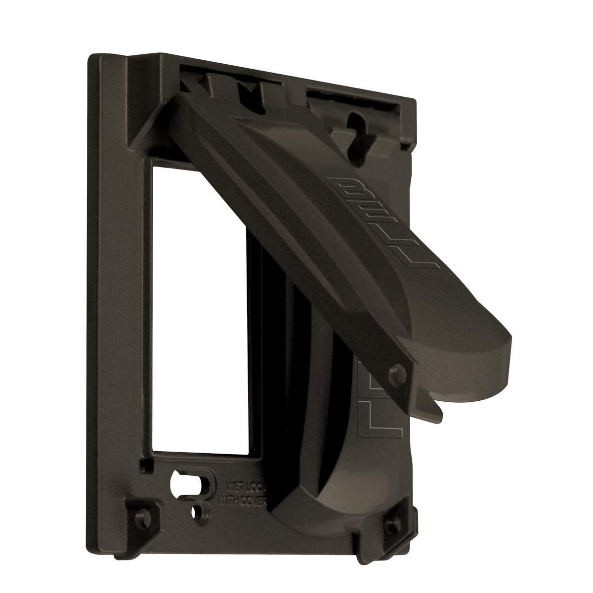 MX2050Z 2-Hole Weatherproof Outlet Box Cover, 4.76 in L x 4.69 in W x 1-1/4 in D, GFCI Device, Die Cast Metal