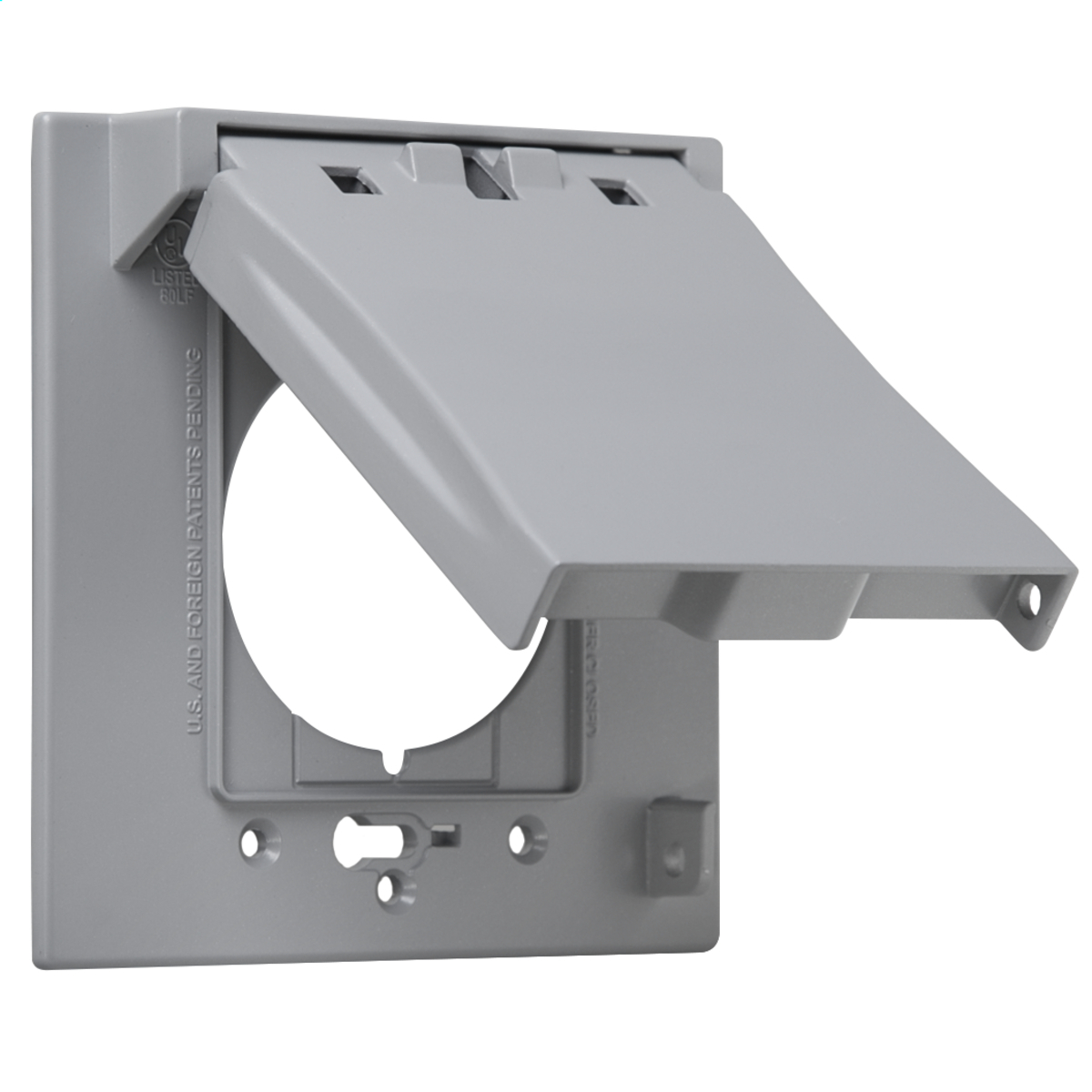 MX2150S 2-Hole Weatherproof Outlet Box Cover, 4.74 in L x 4.73 in W x 1.17 in D, Die Cast Metal