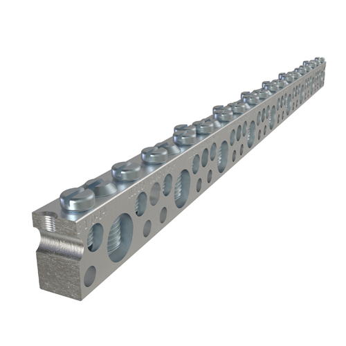 NBAE-0924-2 ClearChoice Type NBAE Dual Rated Neutral Bar, 10.468 in L x 3/8 in W x 0.62 in H, 600 V AC