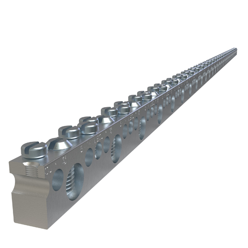 NBAE-3192-0 ClearChoice Type NBAE Dual Rated Neutral Bar, 36-1/4 in L x 3/8 in W x 0.62 in H, 600 V AC