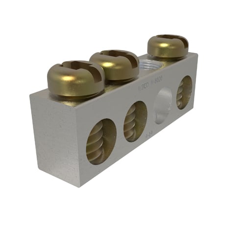 NBAS-003-1-A ClearChoice Type NBAS Dual Rated Neutral Bar, 1.296 in L x 0.312 in W x 0.437 in H, 600 V AC