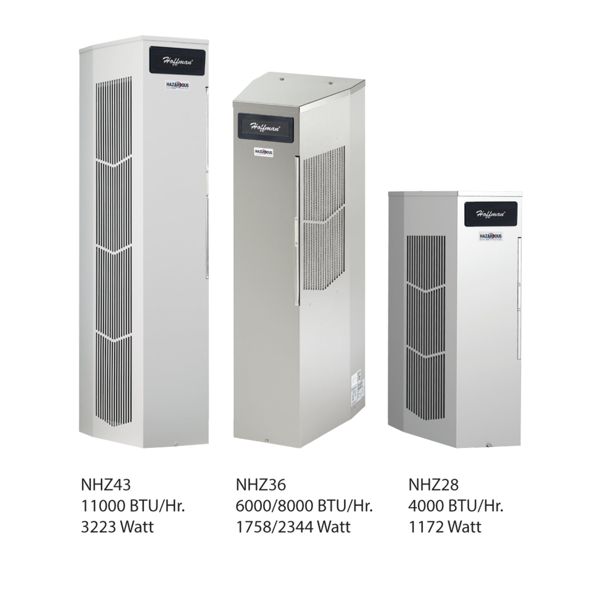 NHZ280416G500 Outdoor Sealed Enclosure Air Conditioner, 115 V AC, 9.4 A, 50/60 Hz, NEMA 4X Enclosure, 4000 Btu/hr