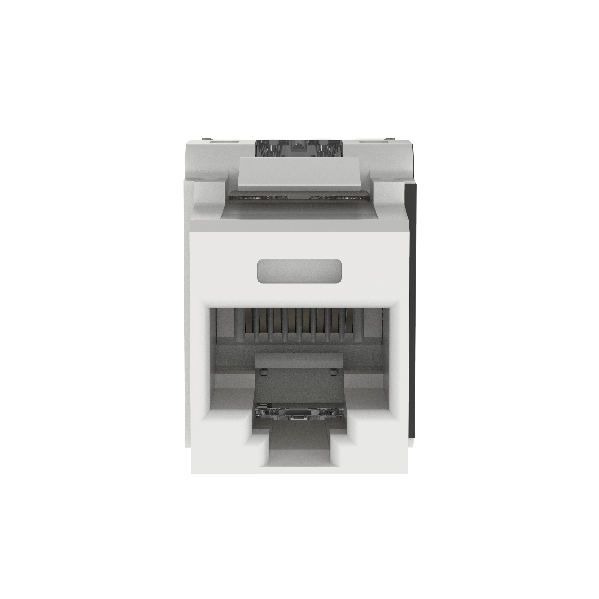 NK6X88MWH NetKey 8-Wire Punchdown Universal Unshielded Jack Module, Cat 6A RJ45/Keystone Module, Surface Mount, 1 Port, ABS/Polycarbonate, White