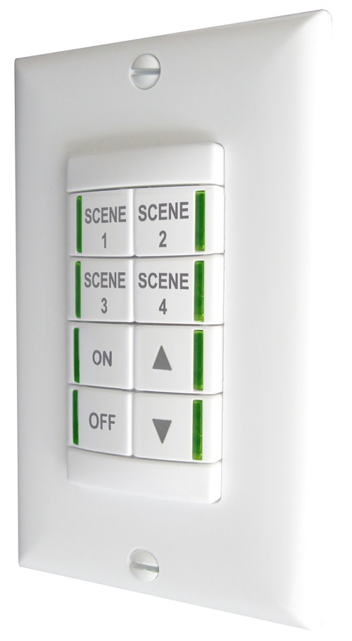 NPODM 4S DX WH NPODM 4 Scene Control Low Voltage Wallpod Pushbutton, <5 mA, White