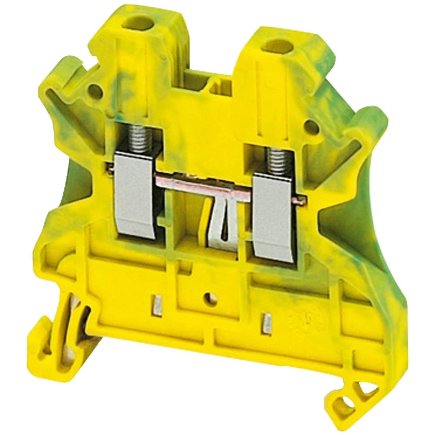 NSYTRV22PE Linergy TRV 1-Level 2-Point Terminal Block, 600 V AC, 20 A, 26 to 12 AWG Wire, 1 Poles, Clip-Fit Mount