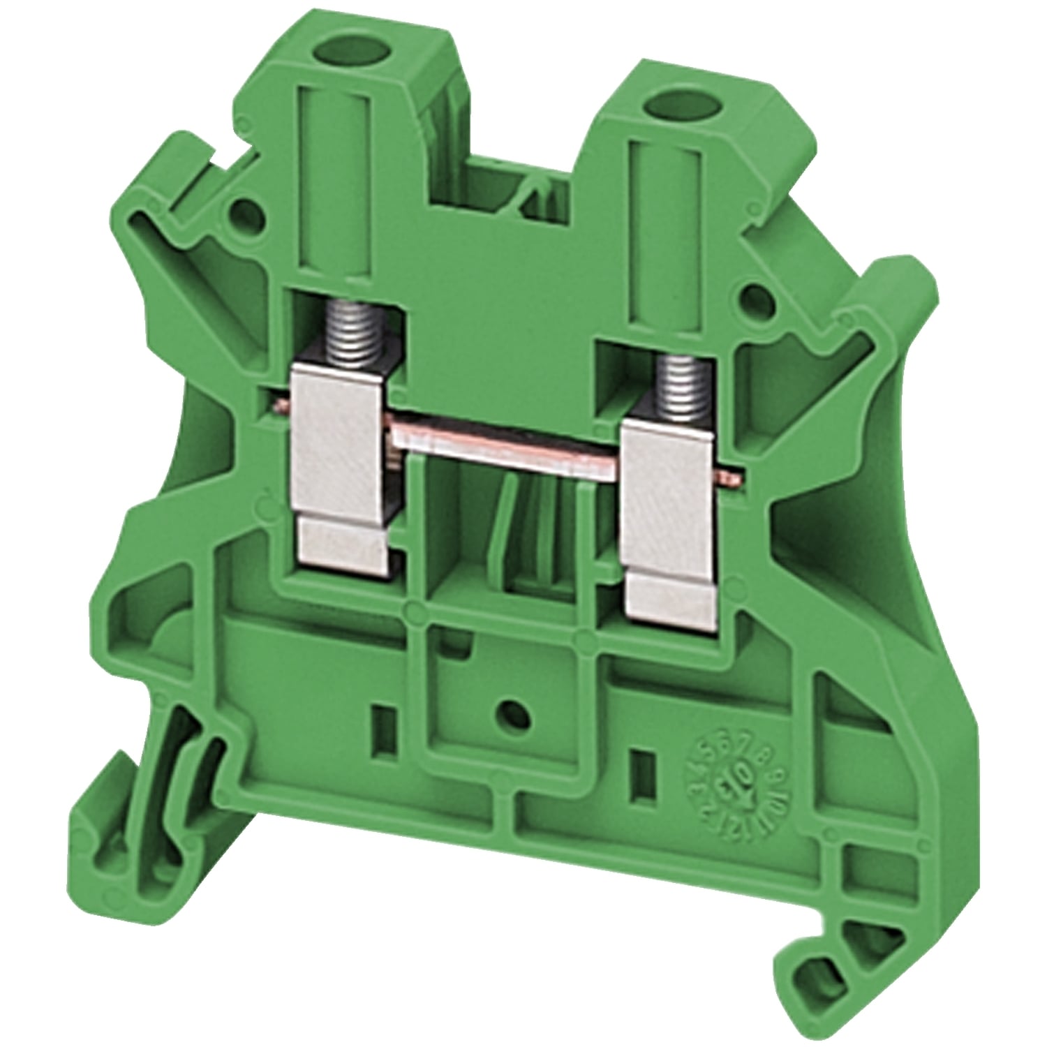 NSYTRV42GN Linergy TRV 1-Level 2-Point Feed Through Terminal Block, 600/690/1000 V AC, 30/32 A, 0.14 to 6 sq-mm Wire, 1 Poles, DIN Rail Mount