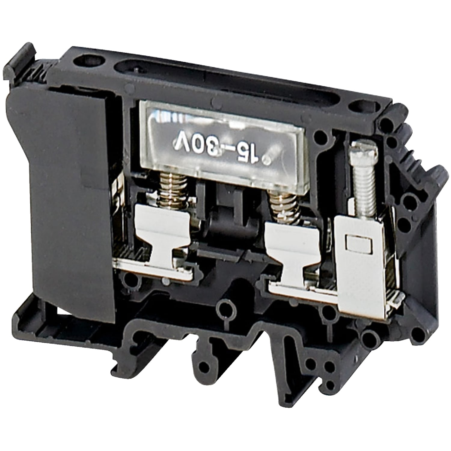 NSYTRV42SF6LD Linergy TRV 2-Point Fused Terminal Block With Light Indicator, 500/600 V AC, 10 A, 0.5 to 16 sq-mm Wire, 1 Poles, Clip-Fit Mount
