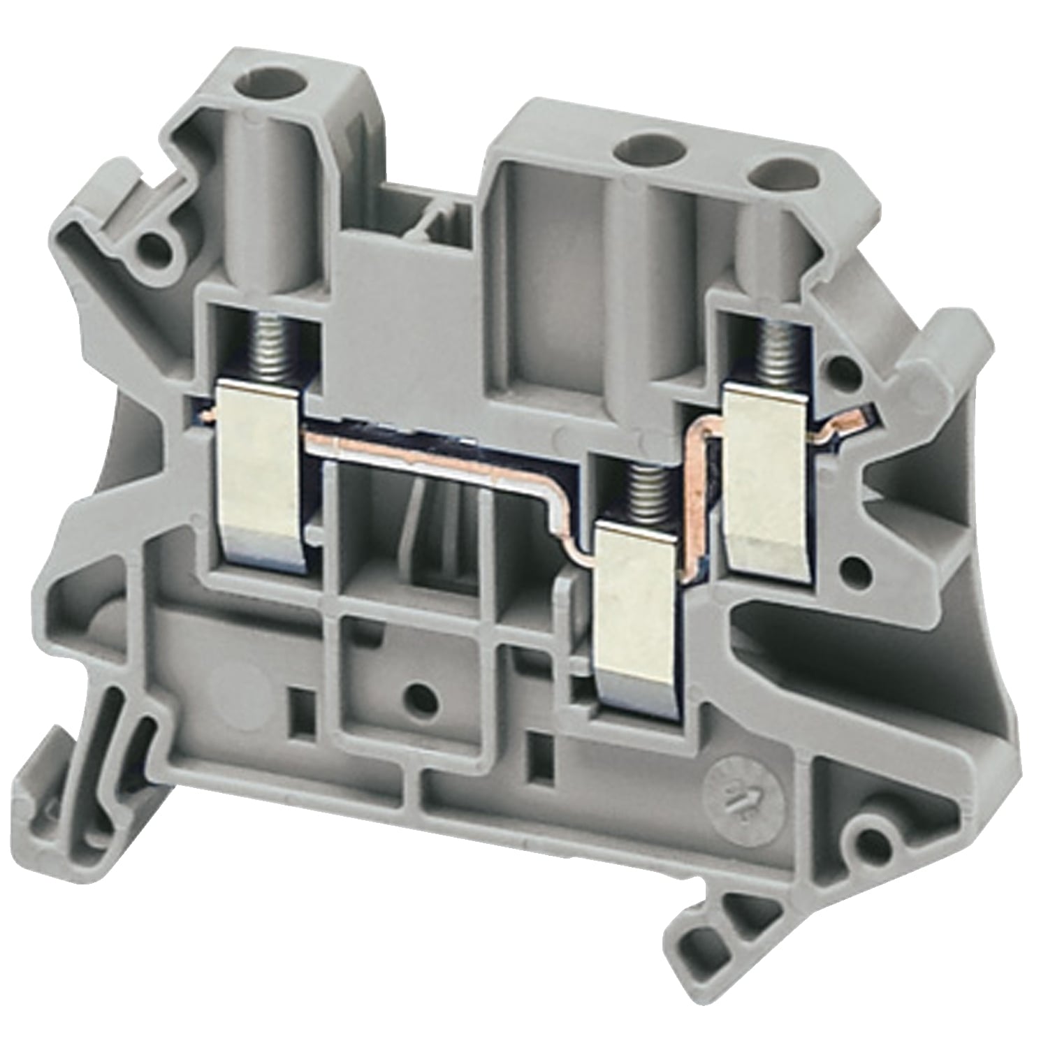 NSYTRV43 2-Level 3-Point Terminal Block, 150 V AC, 30 A, 26 to 10 AWG Wire, 1 Poles, Clip-Fit Mount