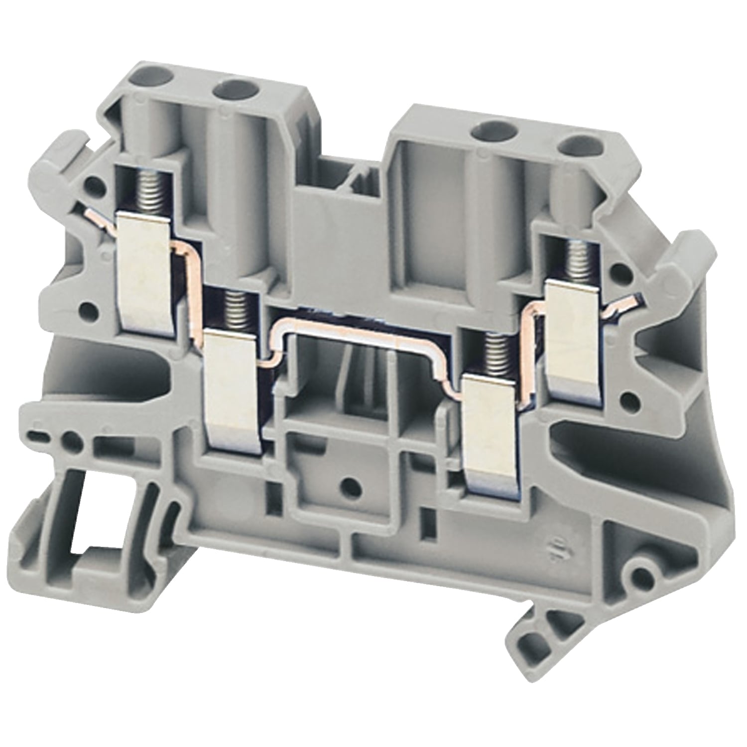 NSYTRV44 Linergy Double Deck Pass-Through Terminal Block, 352/150/500 V AC, 29/30/32 A, 0.14 to 6 sq-mm Wire, 1 Poles, Clip-Fit Mount