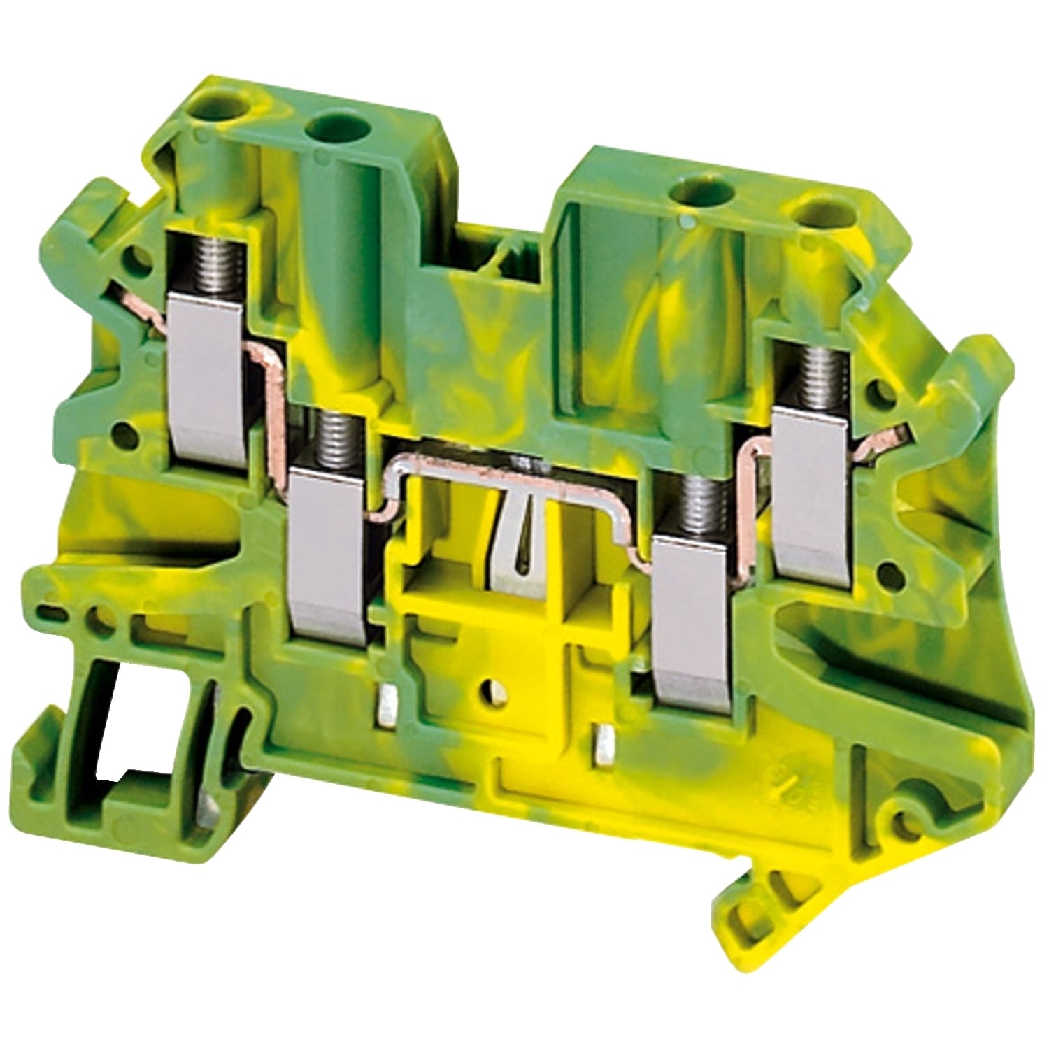 NSYTRV44PE 1-Level 4-Point Terminal Block, 600 V AC, 30 A, 26 to 12 AWG Wire, Clip-Fit Mount
