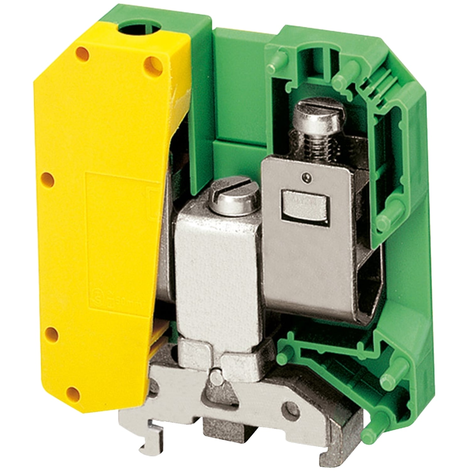 NSYTRV502PE Linergy TR 1-Level 2-Terminal Grounding Terminal Block, 6 to 1/0 AWG Solid/Stranded Wire, 1 Poles, Clip-Fit Mount