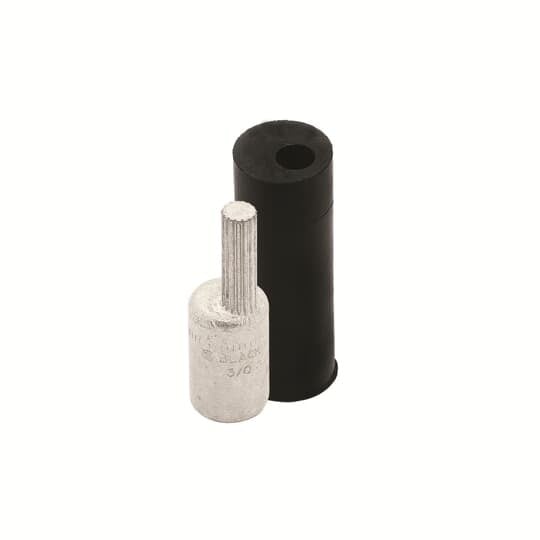 OAPA-2/0 Blackburn Offset Pin Terminal With Insulating EDPM Rubber Boot, 2/0 AWG Conductor, Die Code: 66, 0.33 in Dia x 0.84 in L Pin, Aluminum