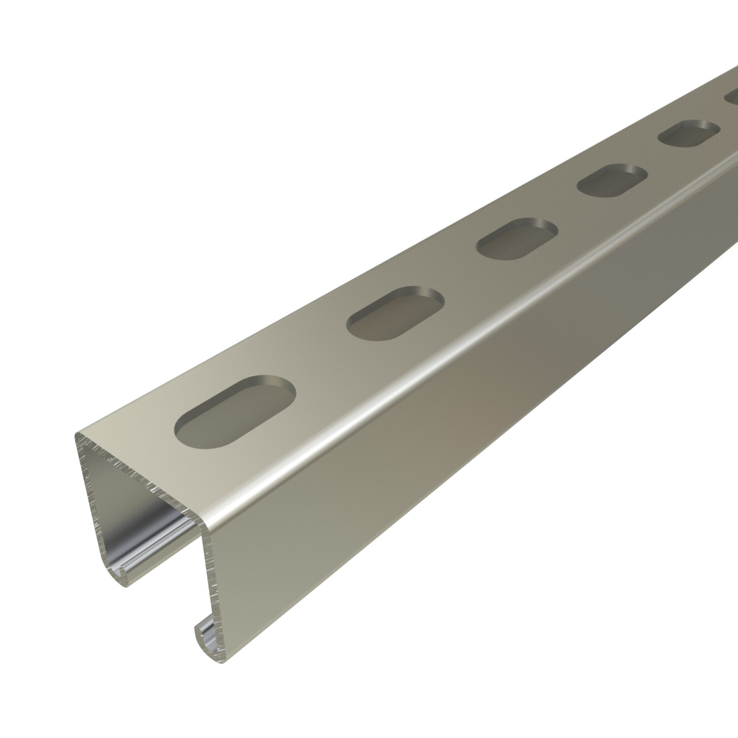 P1000T-10ST P1000 Slotted Channel, 10 ft L 1-5/8 in W 1-5/8 in D 12 ga THK, Low Carbon Steel, Domestic