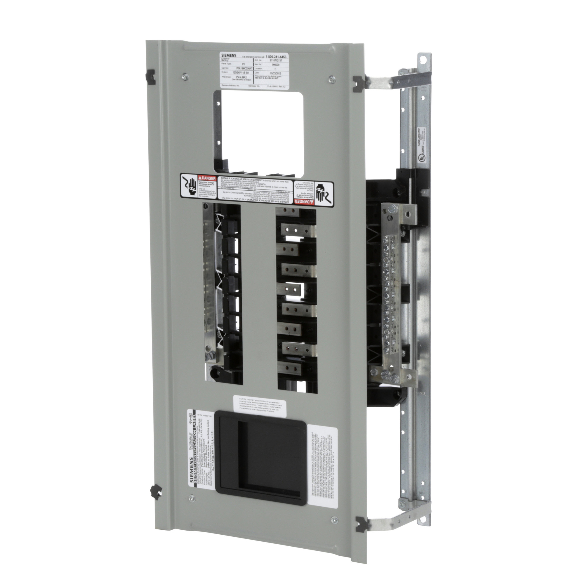 P1A18MC250AT Type P1 Panelboard Interior, 120/240 V AC, 250 A