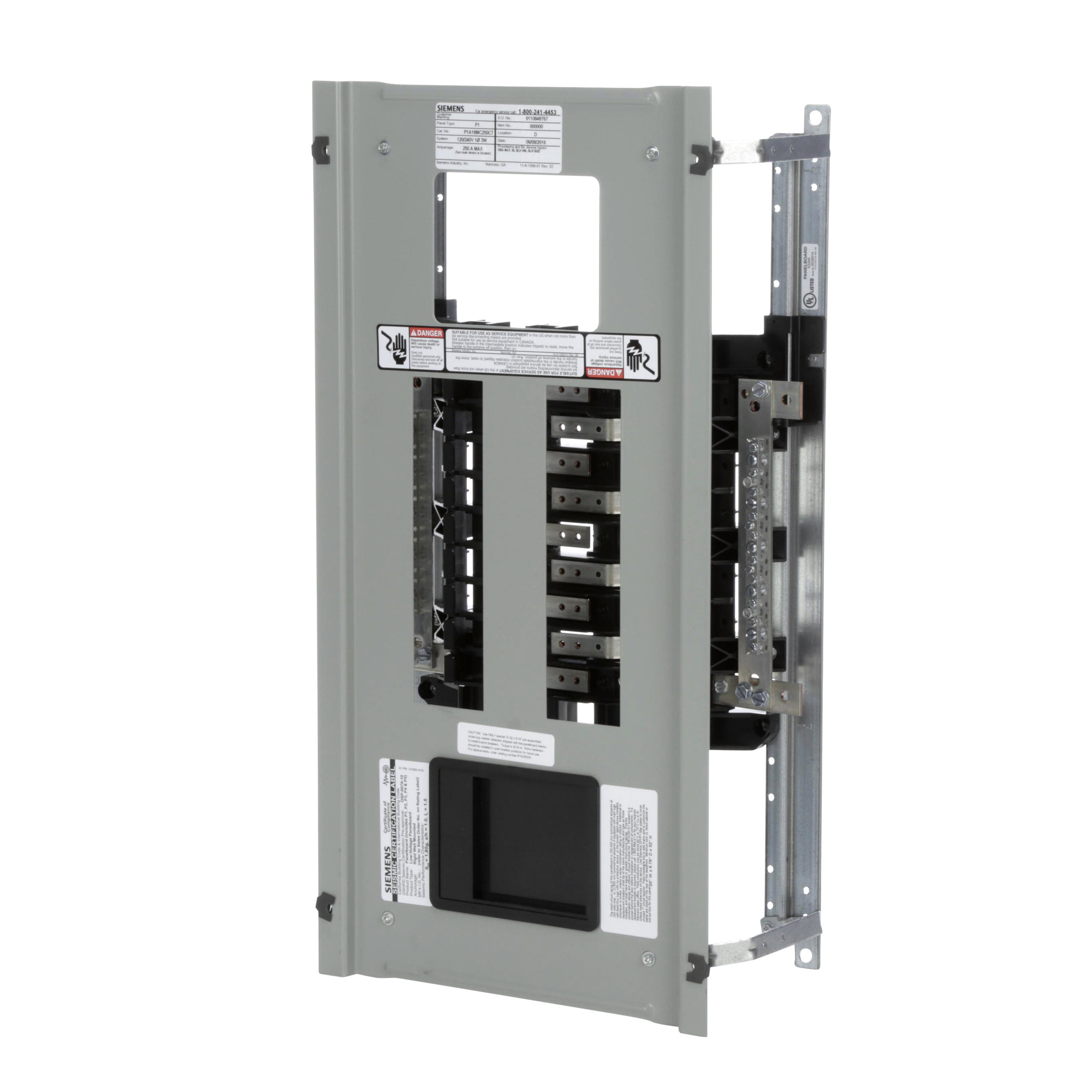 P1A18MC250CT Type P1 Panelboard Interior, 120/240 V AC, 250 A