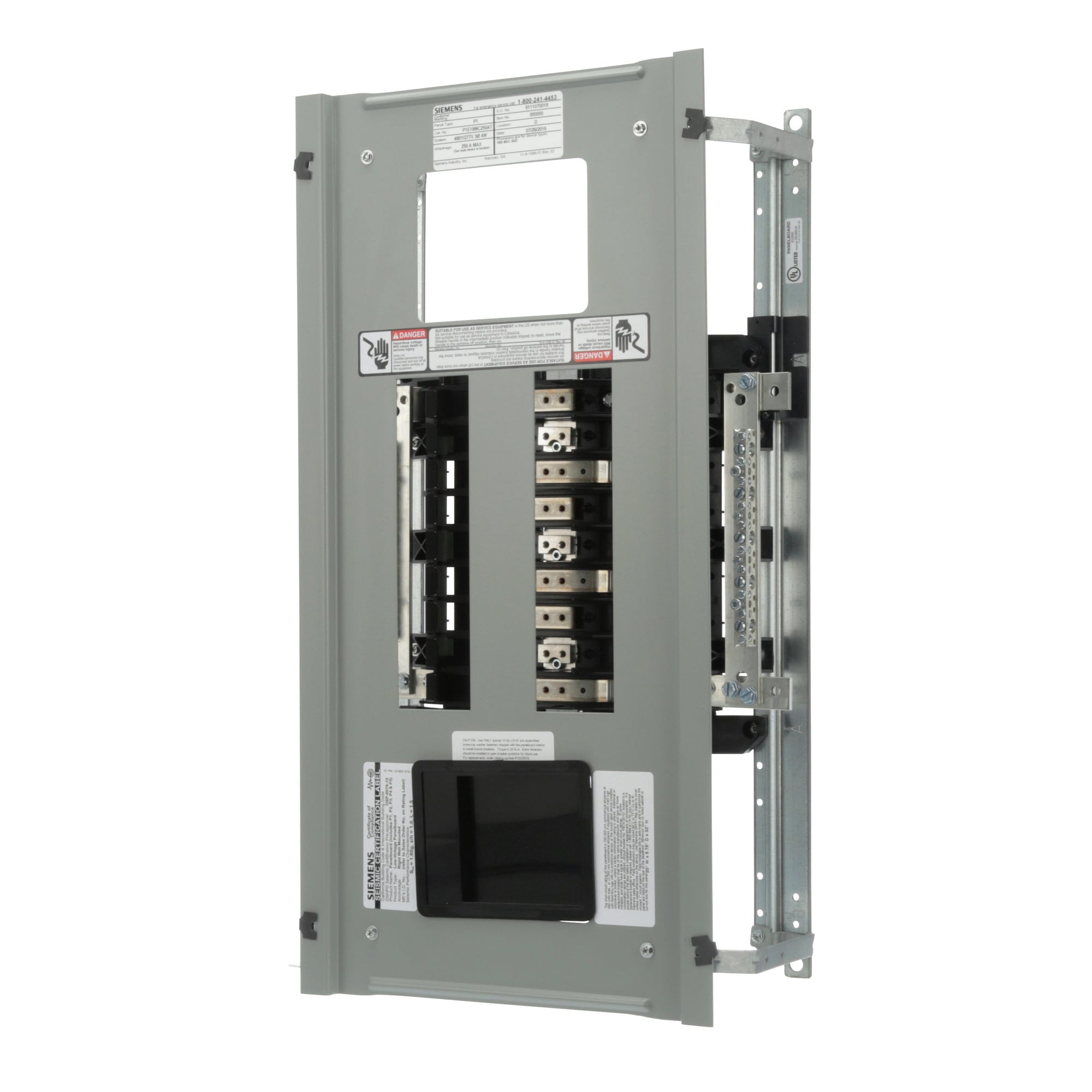 P1E18MC250AT Type P1 Panelboard Interior, 480/277 V AC, 250 A
