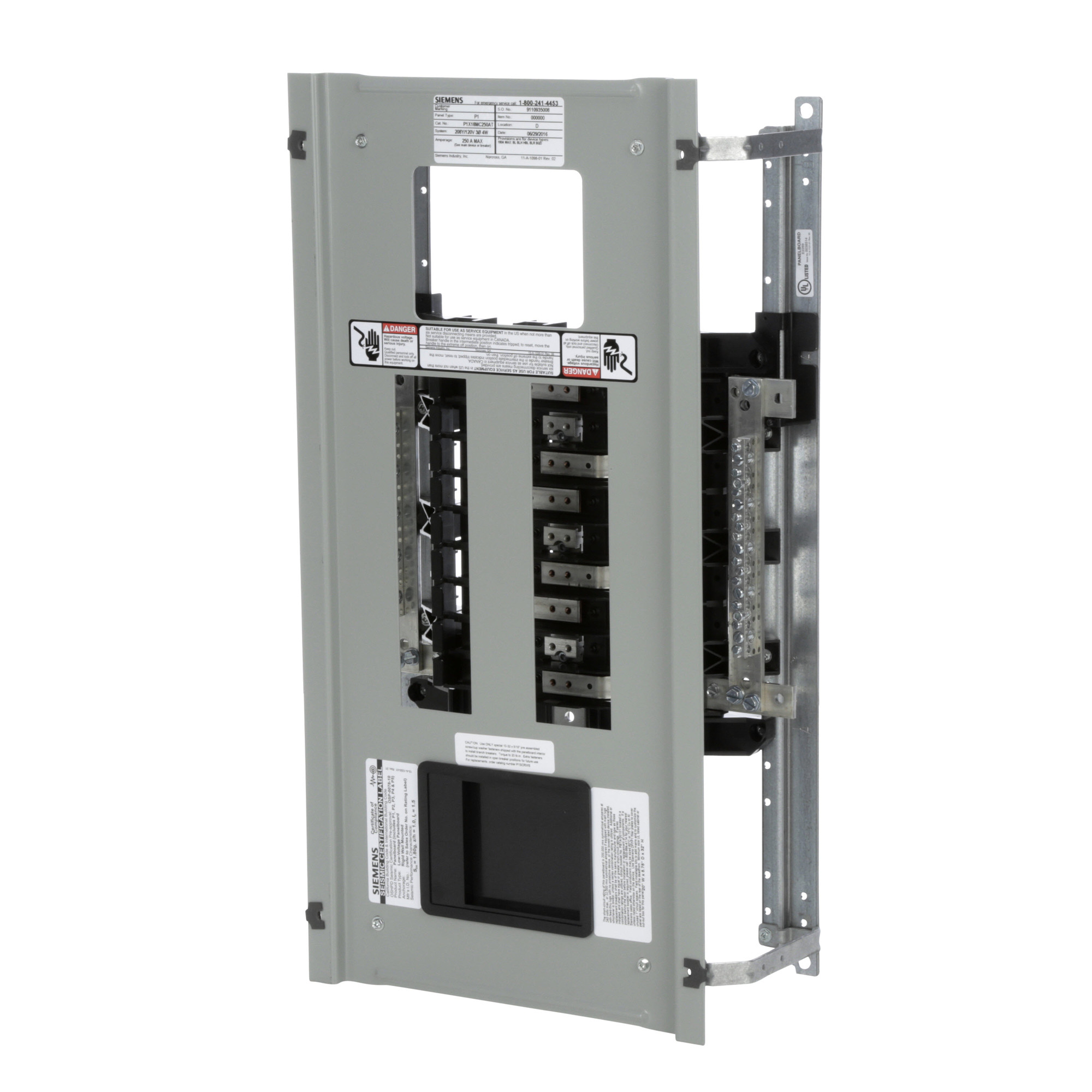 P1X18MC250AT Type P1 Panelboard Interior, 208/120 V AC, 250 A