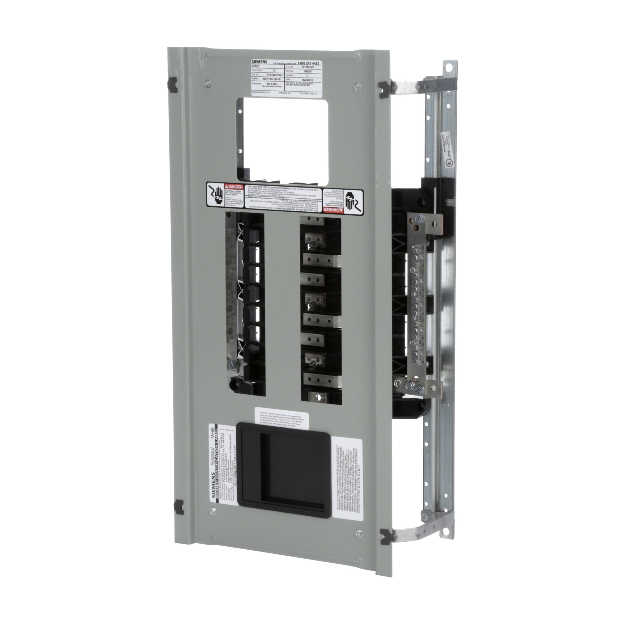 P1X18MC250CT Type P1 Panelboard Interior, 208/120 V AC, 250 A