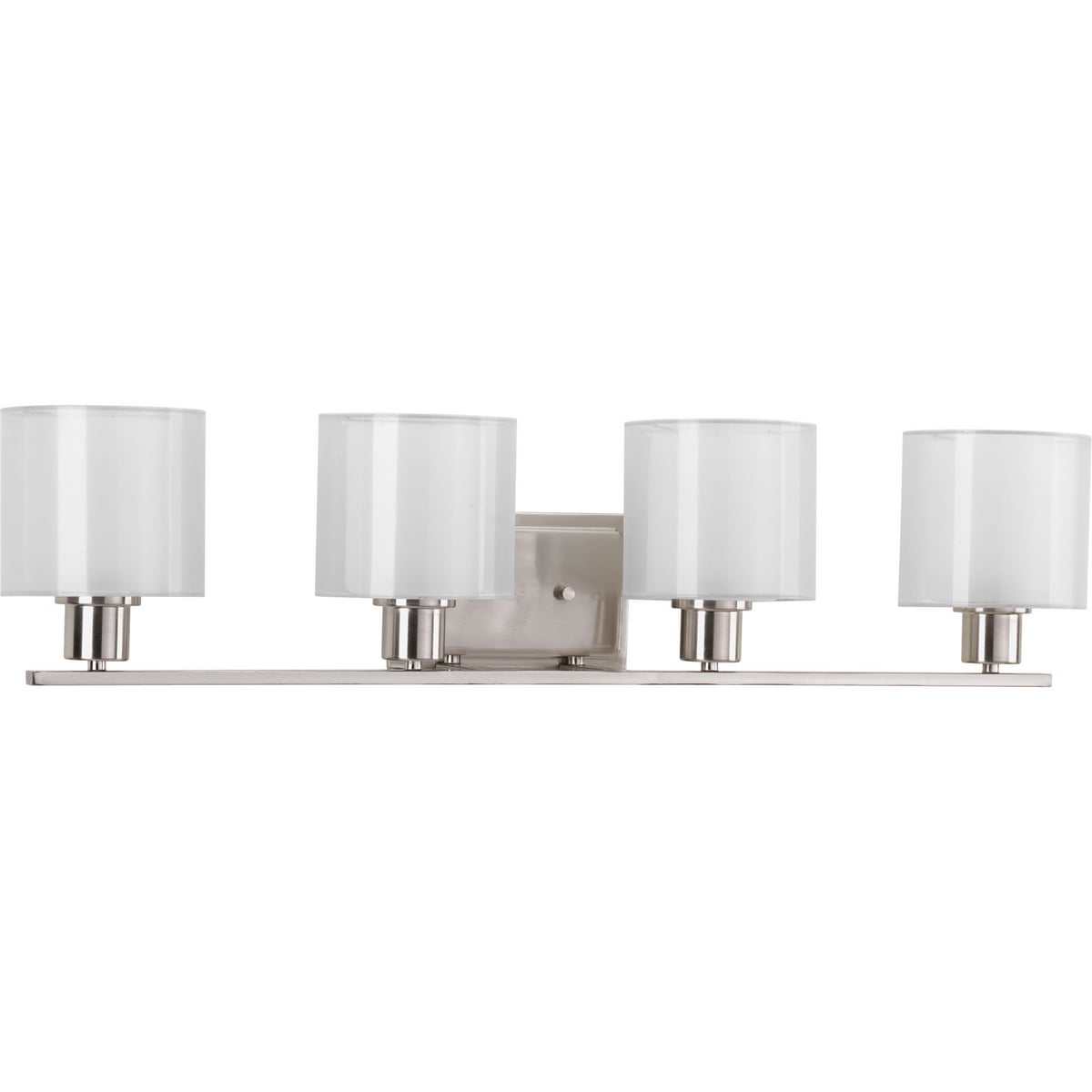 P2080-09 Invite Modern/Transitional Bath and Vanity Light, (4) A19 Lamp, 120 V AC, Brushed Nickel Plated Housing