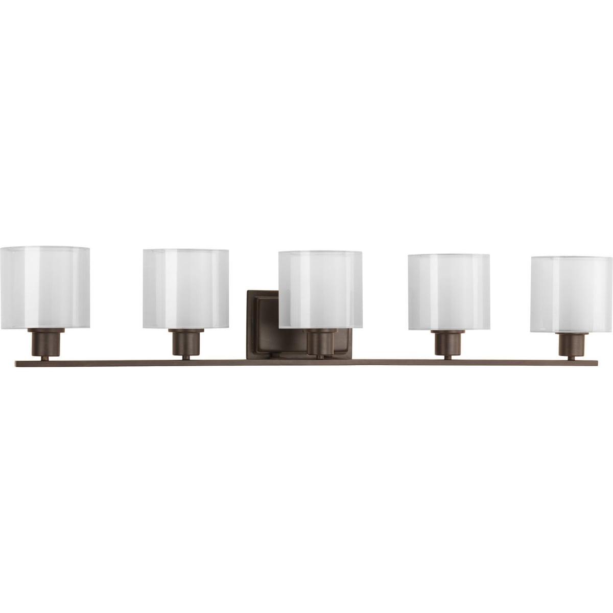 P2081-20 Invite Modern/Transitional Bath Fixture, (5) A19 Lamp, 120 V AC, Bronze Painted Housing
