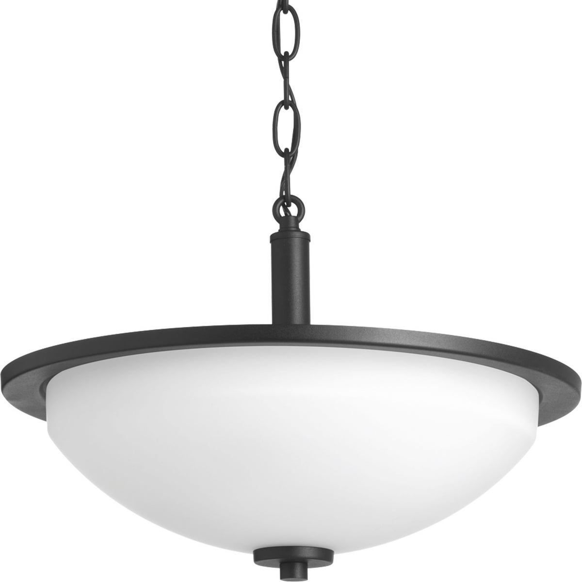P3424-31 Replay Close-to-Ceiling Contemporary/Soft/Transitional/Modern Semi-Flush Mount Lighting, (2) A19 Lamp, 120 V AC, Black Painted Housing