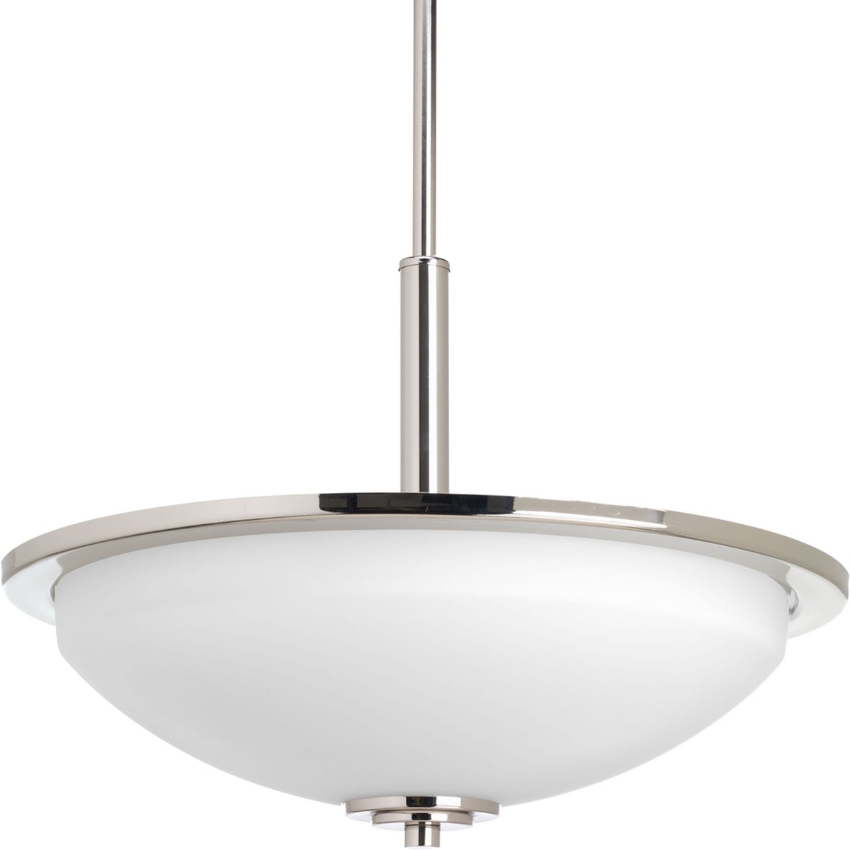 P3450-104 Replay Contemporary/Modern/Soft/Transitional Pendant Fixture, (3) A19 Lamp, 120 V AC, Polished Nickel Plated Housing