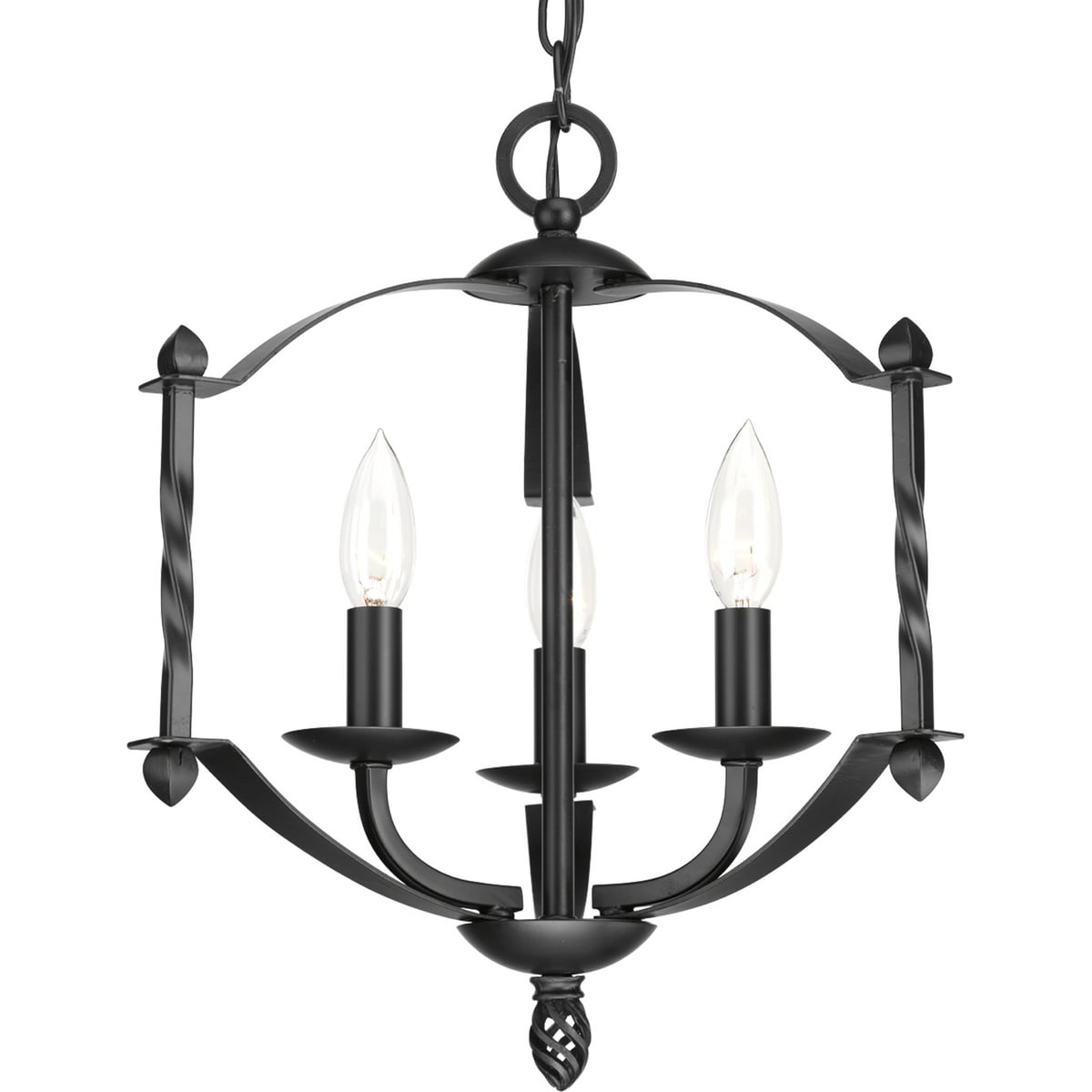 P4709-31 Greyson Casual/New Traditional/Rustic Chandelier, (3) B12 Lamp, 120 VAC, Painted Housing