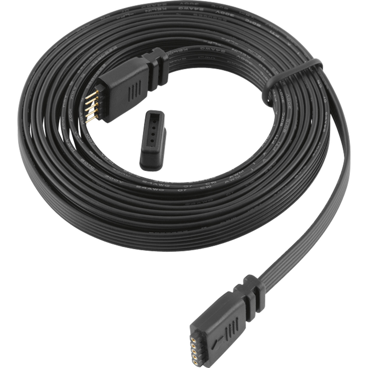 P8705-30 Contemporary/Modern Undercabinet Connector Cord, 1/2 in Dia x 72 in L x 1/2 in W x 3/16 in H, For Use With LED Tape, Copper/Plastic, Black