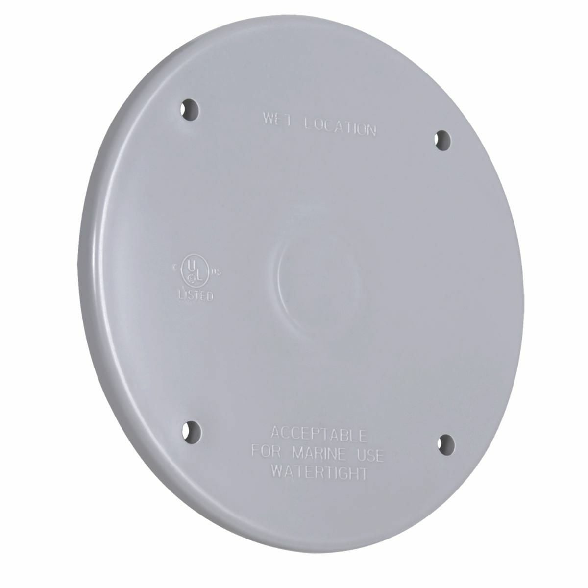 PBC300GY Blank Cover, 4.26 in Dia, 0.3 in L x 4-1/4 in W x 0.31 in D, Polycarbonate