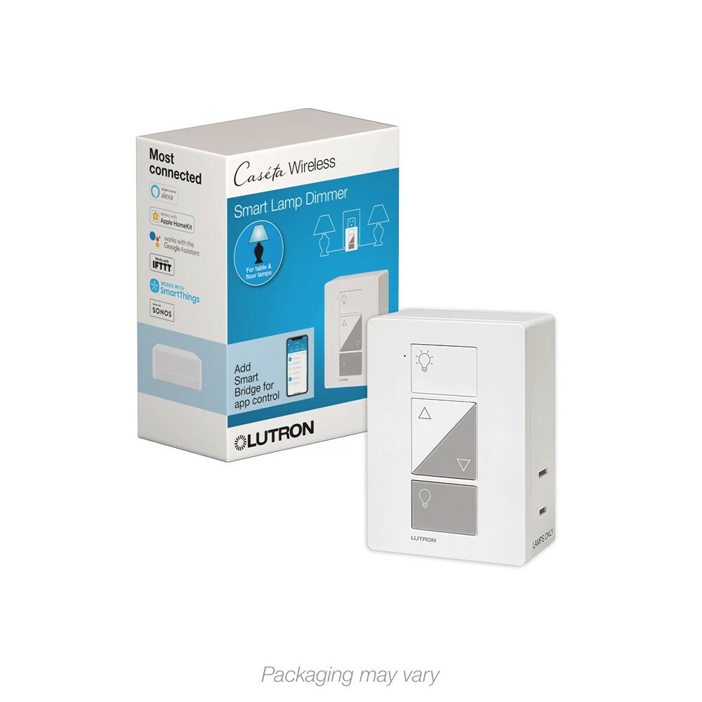 PD-3PCL-WH Caseta Plug-In Lamp Dimmer for Table Lamps, 100W LED Bulbs, White