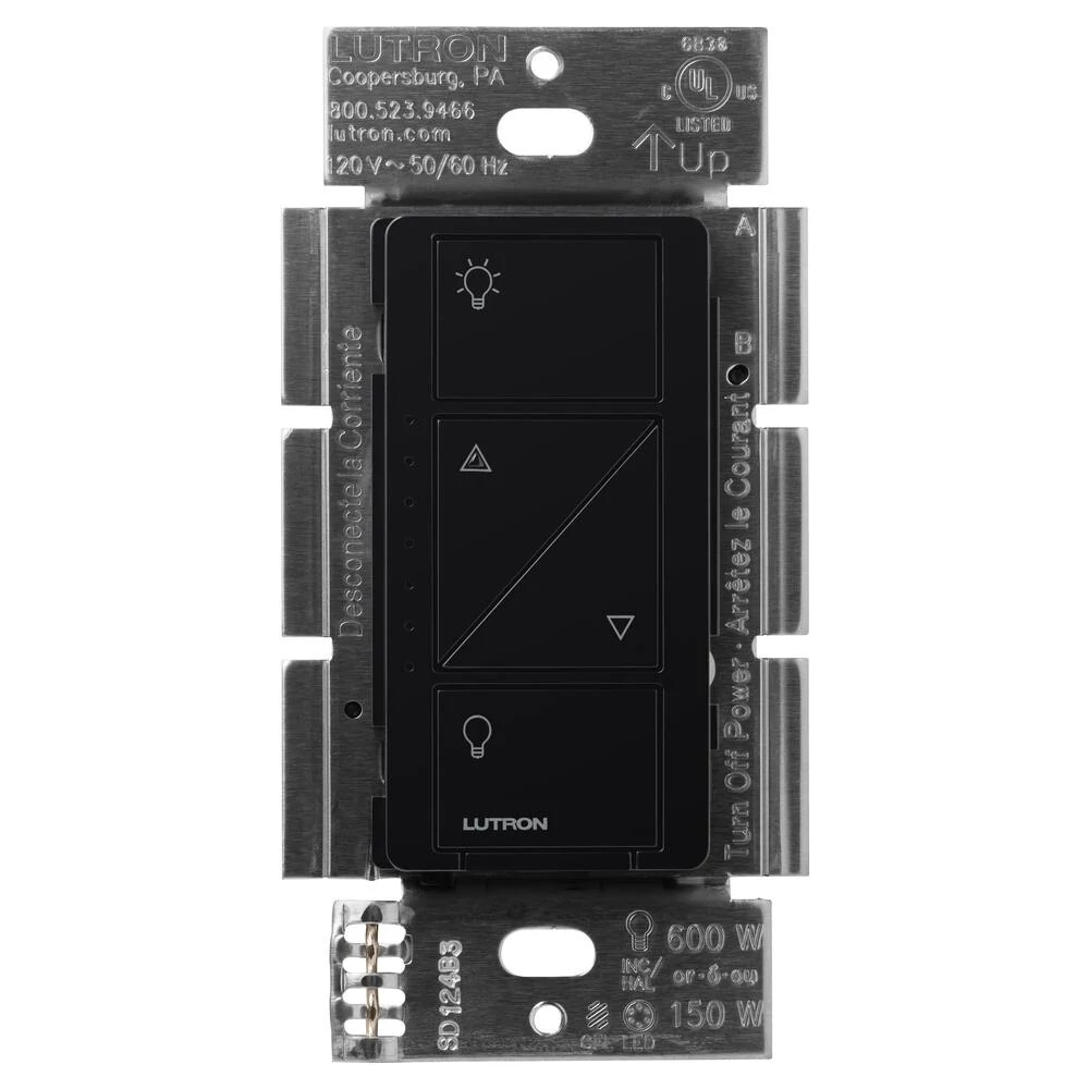 PD-6WCL-BL Caseta Original Smart Dimmer Switch, LED, No Neutral Required, 150W LED, 120V, Black