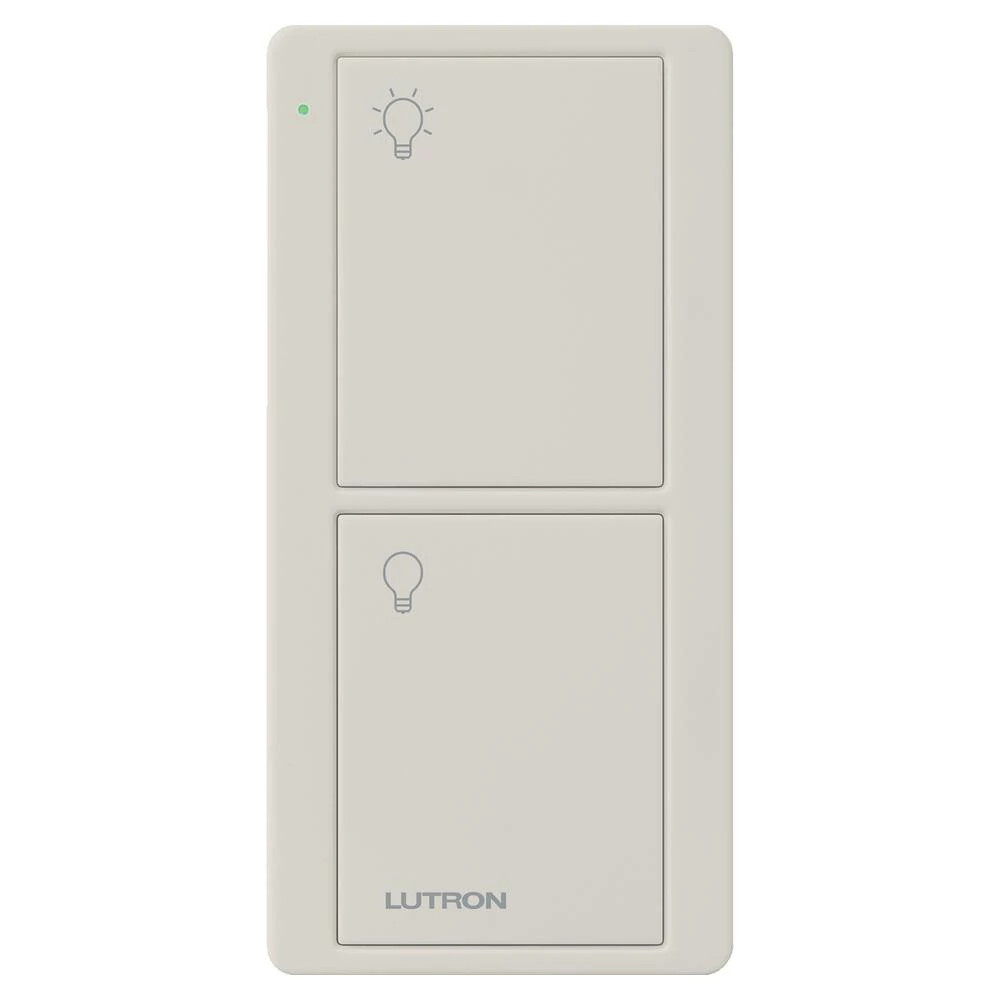 PJ2-2B-GLA-L01 2-Button Pico Smart Remote with Light Icons, Light Almond