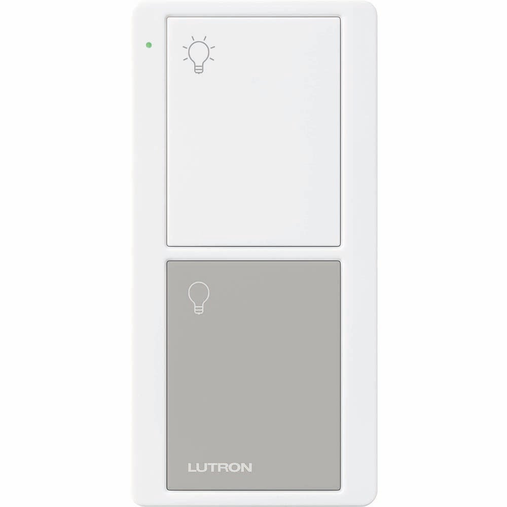PJ2-2B-GWG-L01 2-Button Pico Smart Remote with Light Icons, White/Gray