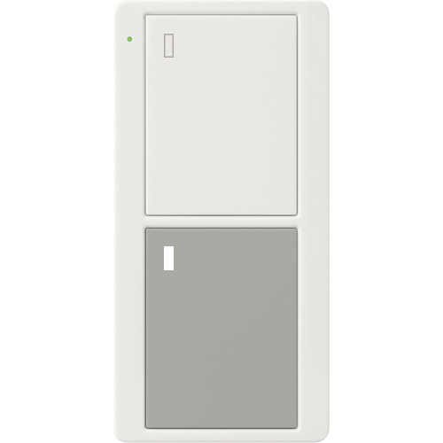 PJ2-2B-GWG-L02 2-Button Pico Smart Remote with Appliance Icons, White/Gray