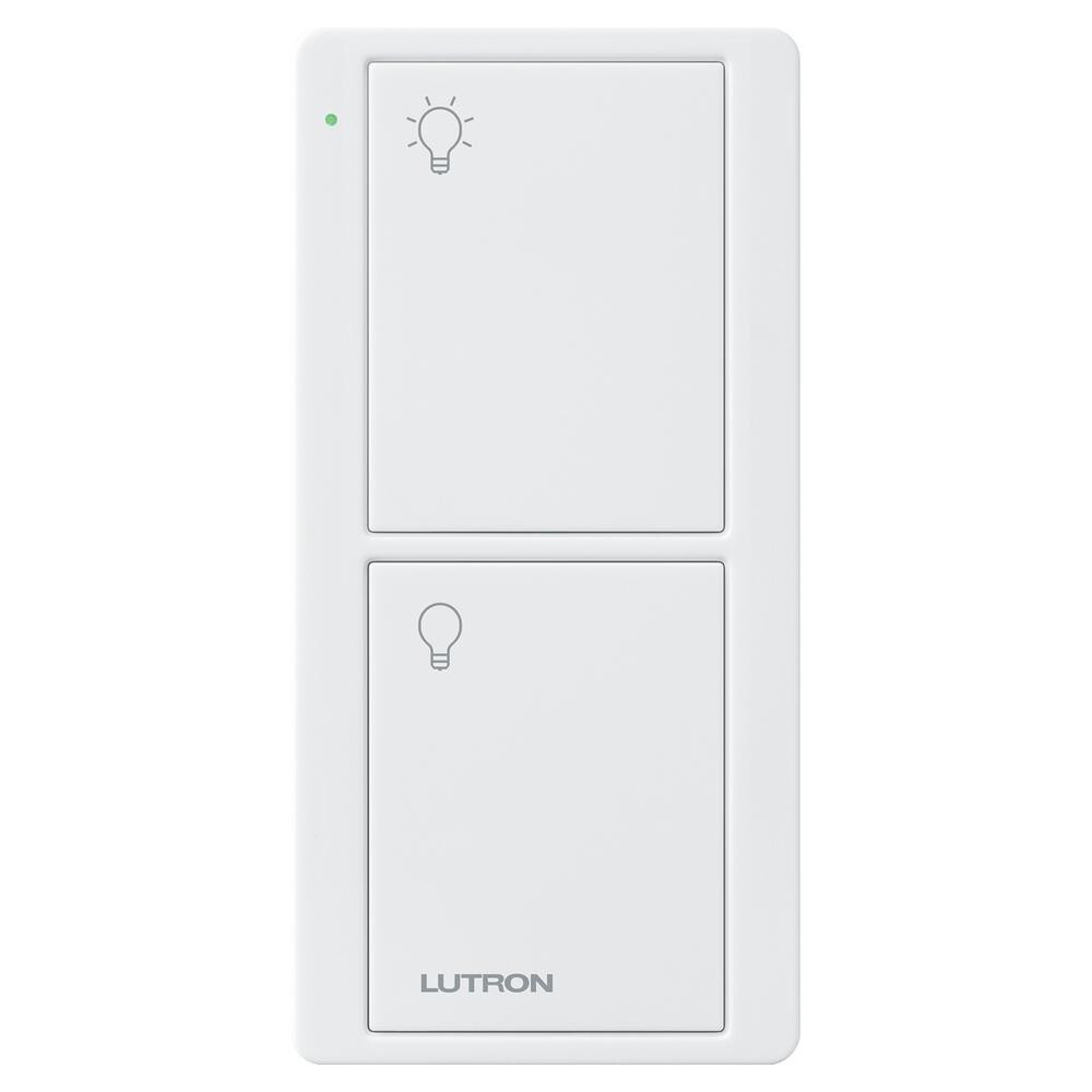 PJ2-2B-GWH-L01 2-Button Pico Smart Remote with Light Icons, White