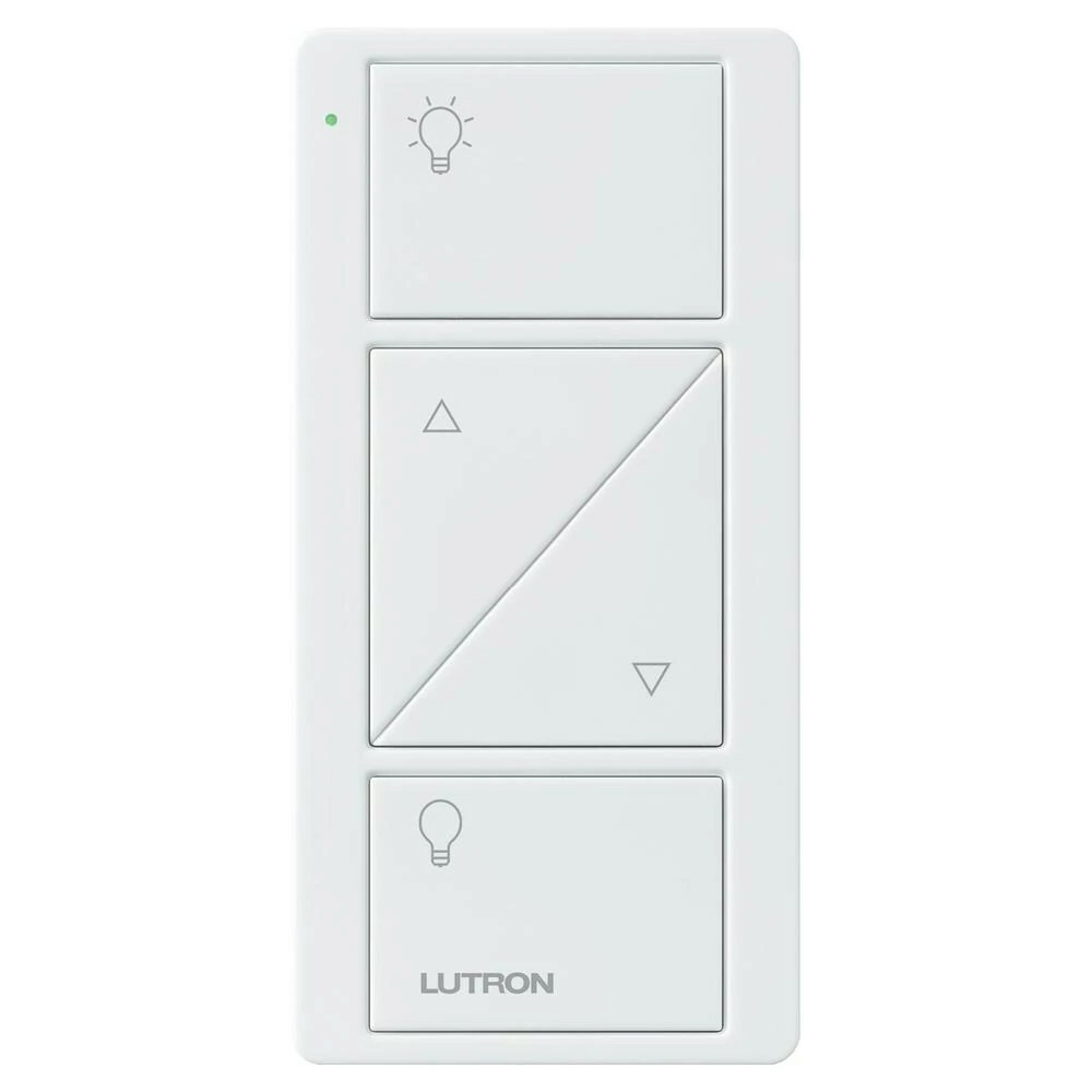 PJ2-2BRL-GWH-L01 2-Button Pico Smart Remote with Raise/Lower and Light Icons, White