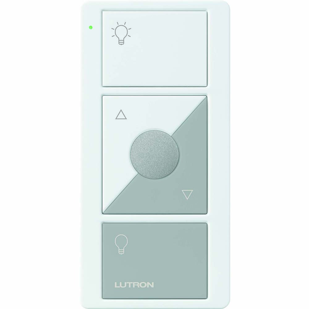 PJ2-3BRL-GWG-L01 Original 3-Button Pico Smart Remote with Raise/Lower and Preset with Light Icons, White/Gray