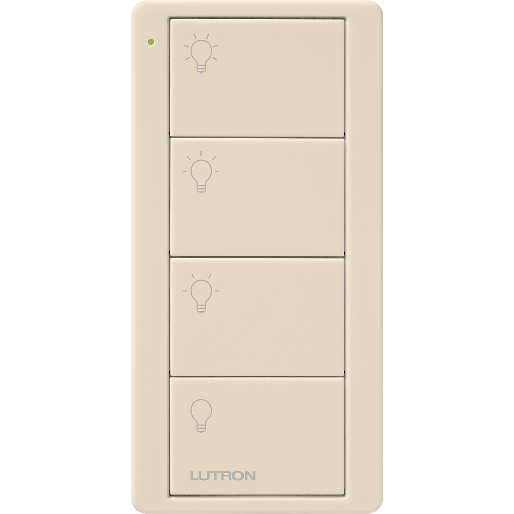 PJ2-4B-GLA-L31 4-Button Scene Control Pico Smart Remote with Light Icons, Light Almond