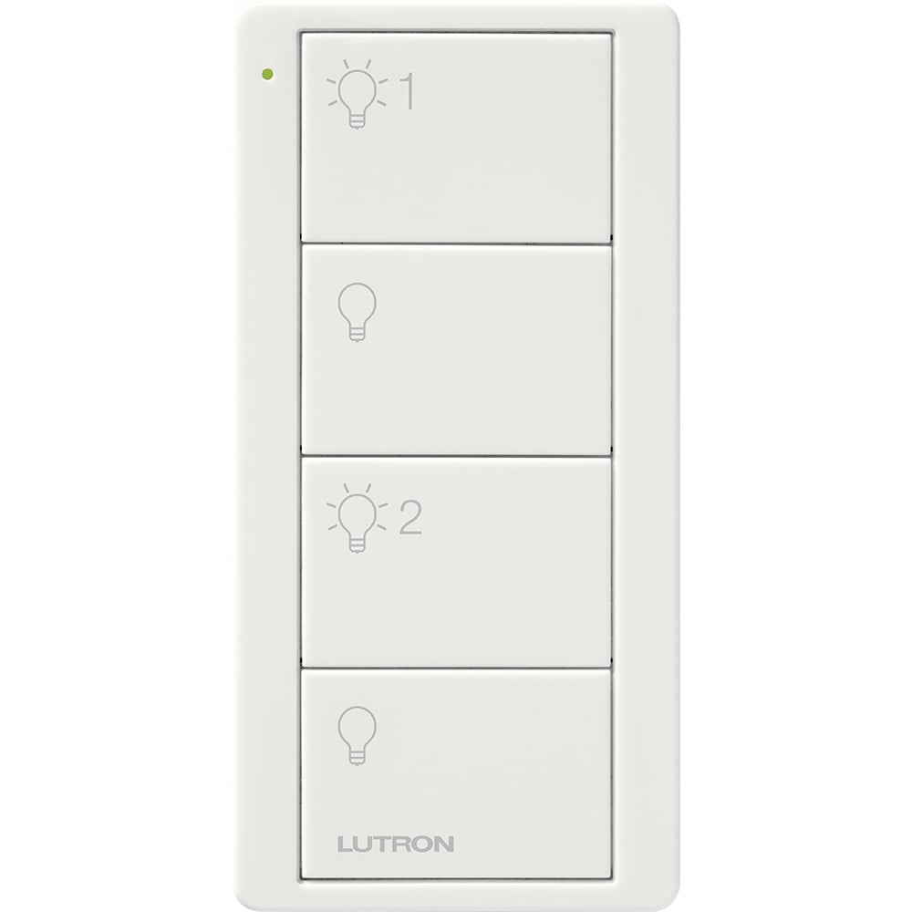 PJ2-4B-GWH-L21 4-Button 2 Group Control Pico Smart Remote with Light Icons, White
