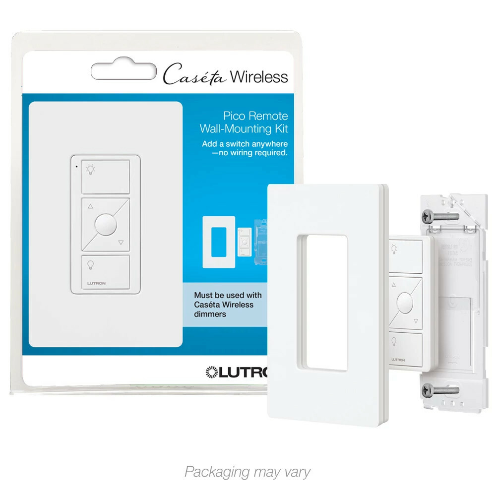 PJ2-WALL-WH-L01 Original Pico Smart Remote Wall Mount Kit for Caseta Smart Dimmer Switch, 3-Way, White