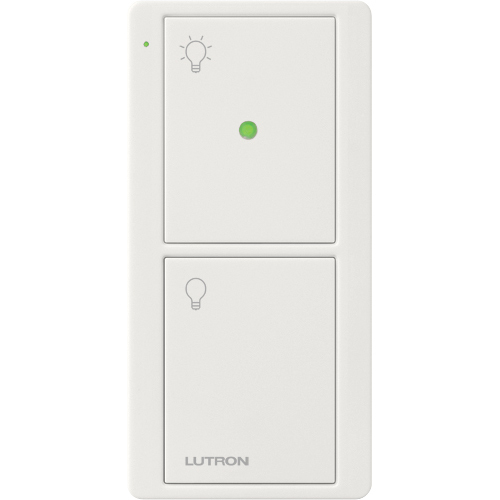 PJN-2B-GWH-L01 2-Button Pico Smart Remote with Night Light and Icons, White