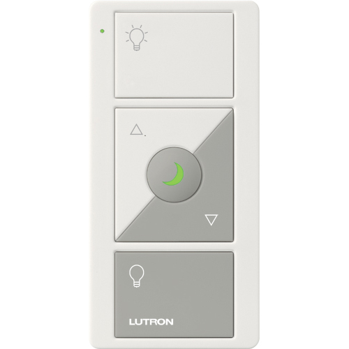 PJN-3BRL-GWG-L01 Original 3-Button Pico Smart Remote with Night Light, Raise/Lower and Preset with Light Icons, White/Gray