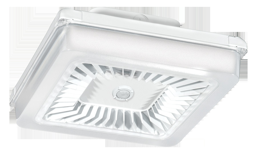 PRT30W/D10/WS Porto Dimmable XL Garage Light With Multi Level Motion Sensor,) LED Lamp, 30 W Fixture, 120 to 277 V AC, White Housing