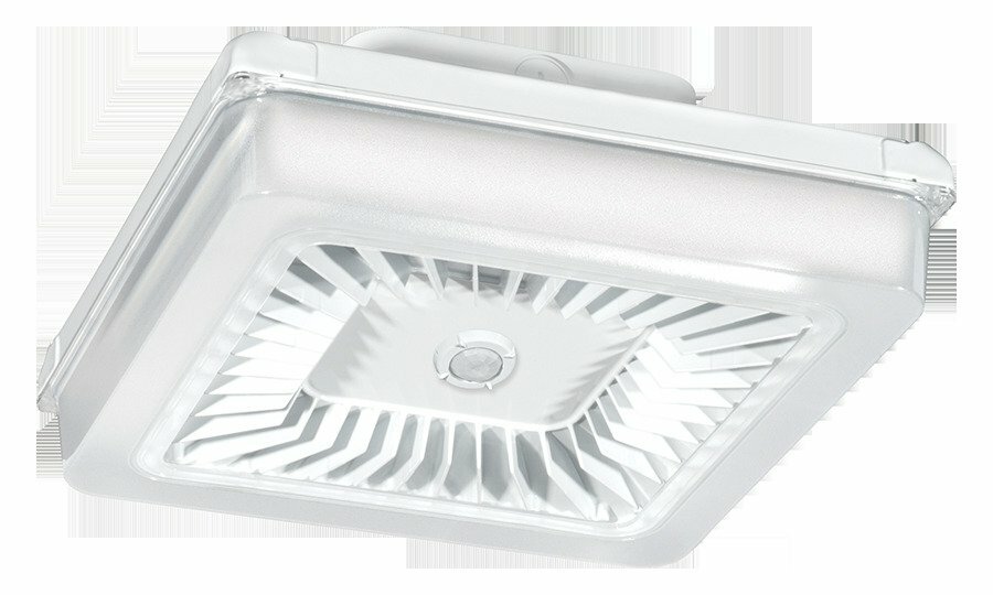 PRT42NW/D10/WS Porto Garage Light With 0 to 10 VDC Dimmable Driver,) LED Lamp, 43 W Fixture, 120/208/240/277 V AC, White/Polyester Powder Coated Housing