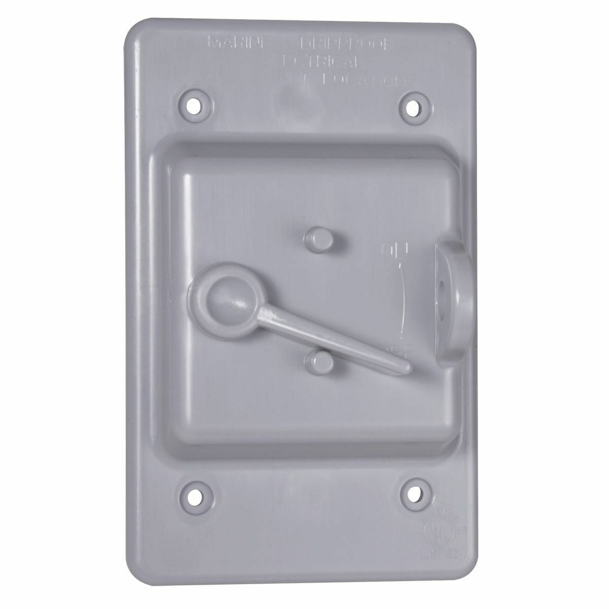 PTC100GY Weatherproof Blank Cover, 1.88 in L x 3 in W x 4.76 in D, Receptacle/Toggle Cover, Polycarbonate