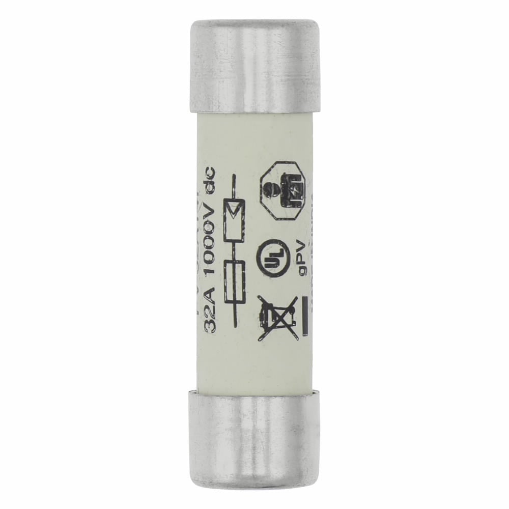 PV-32A14F High Speed Photovoltaic Fuse, 32 A, 1 kV DC, 30 kA Interrupt, Class: gPV, Cylindrical Body